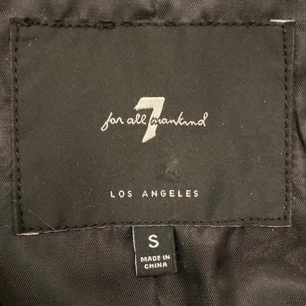 7 For All Mankind Quilted Black Faux Leather Jacket - Picture 9 of 11
